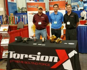 Jimmy McCauley, Chris Dosier and Deveron Milne ready for another day on the West Virginia Coal Show floor. 